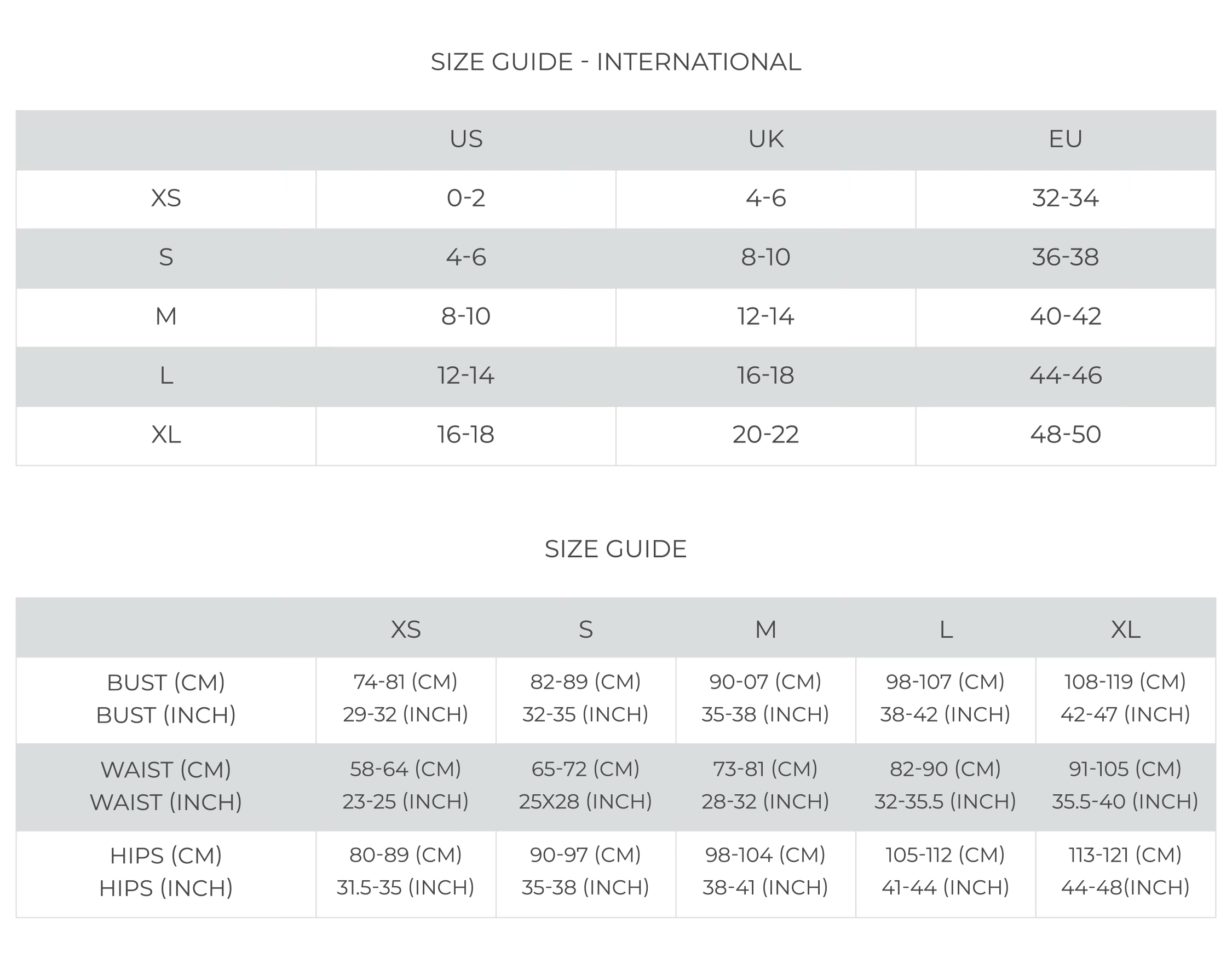 Size guide